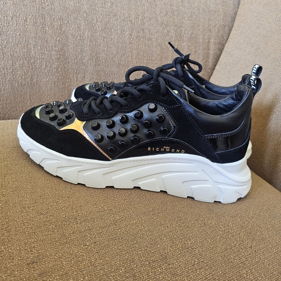 John Richmond Studded Chunky Leather Sneakers Size 10 US, EU 43 Men's NWOT - Picture 3 of 13